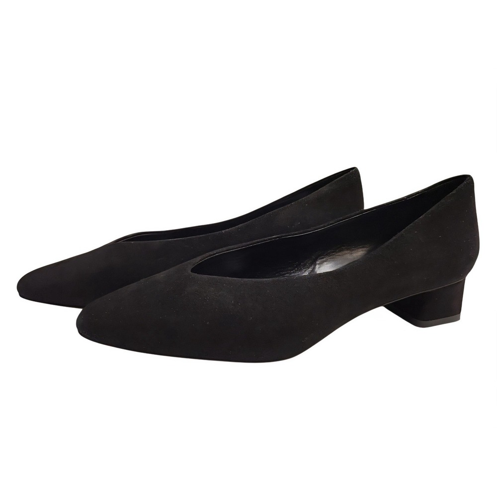 EVERLANE Vintage Style  Black Suede High Heels Pumps Size 6 - Picture 2 of 9